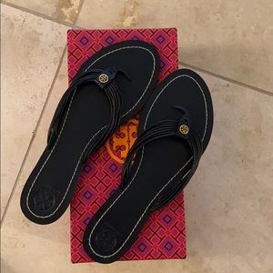 Tory Burch Navy Sienna Thong Sandal 10